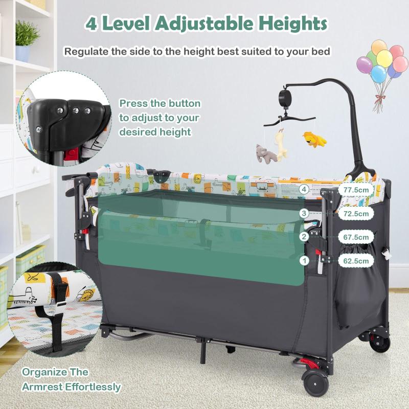 5-in-1 Portable Baby Bedside Bassinet