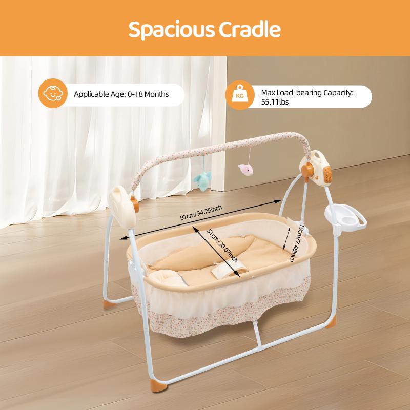 Electric Baby Crib Cradle With Auditory Remote Control