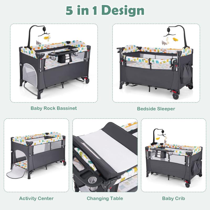 5-in-1 Portable Baby Bedside Bassinet