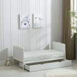 MCC Direct Wooden Baby Cot Bed & Drawer & Aloe Vera Mattress (Orlando Drawer