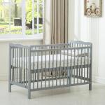 Baby Cot Crib with Water Repellent Mattress & Wheeled Drawer & Safety Wooden Barrier