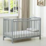 Baby Cot Crib with Water Repellent Mattress & Wheeled Drawer & Safety Wooden Barrier