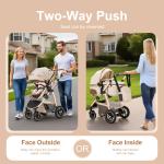 3 in 1 Prams Travel System, Pushchair with Height Adjustable Handle