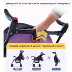 Folding Stroller with Bottom Frame & Cup Holder & Umbrella Canopy Cover
