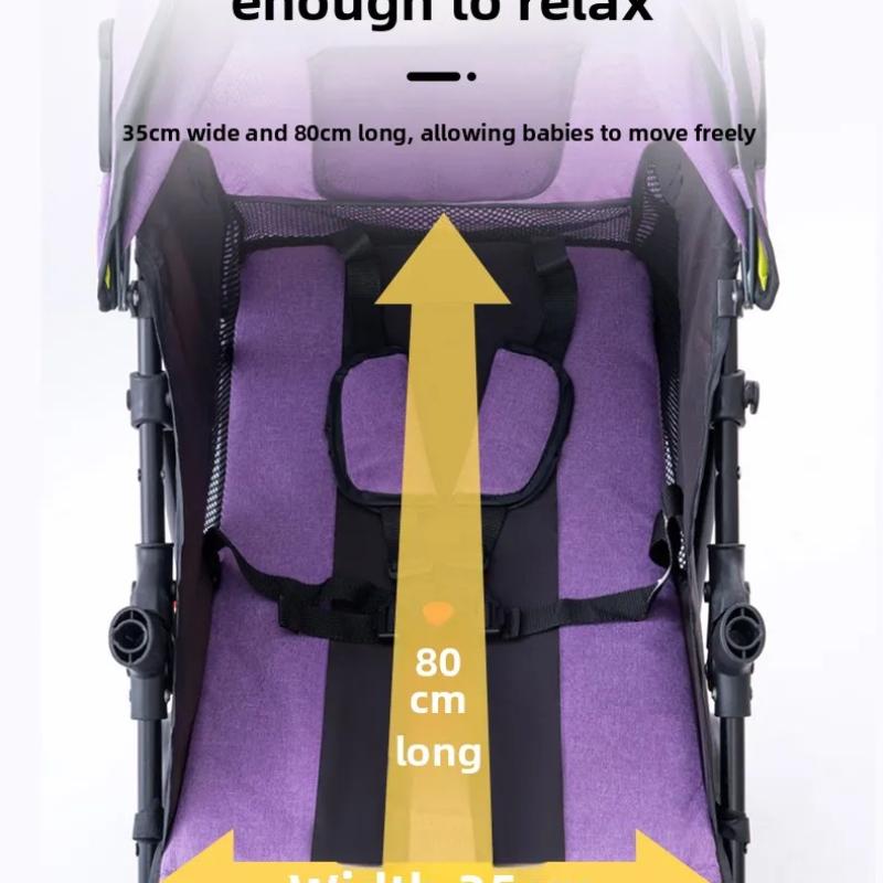 Folding Stroller with Bottom Frame & Cup Holder & Umbrella Canopy Cover
